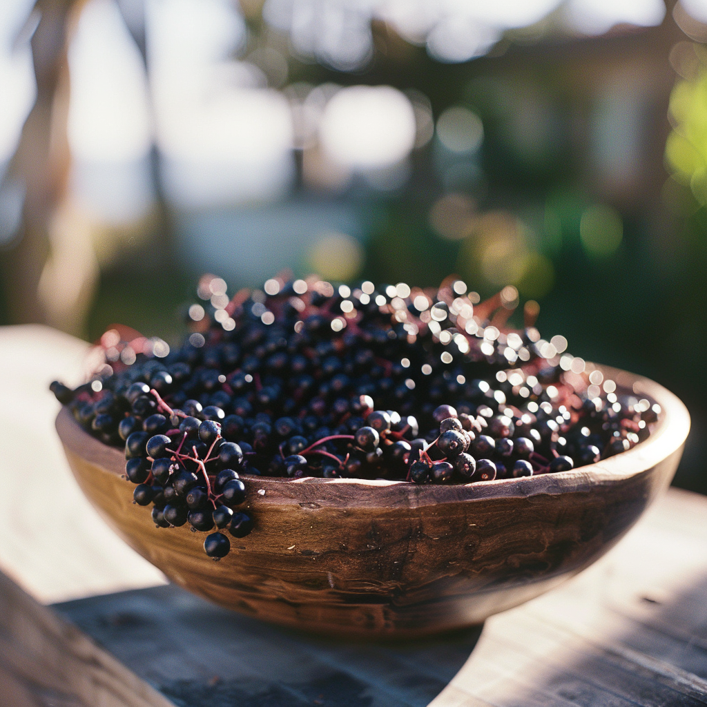 baies de sureau - fiche superfood - designed via IA
