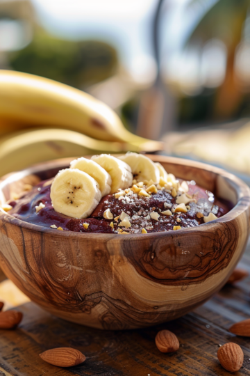Recette d'Açaï aux Bananes et Amandes - Superfood - AI-generated