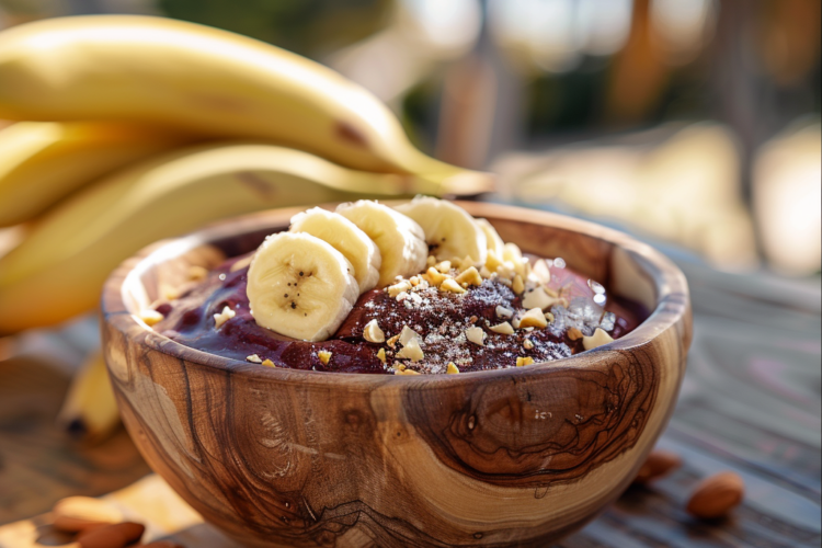 Recette d'Açaï aux Bananes et Amandes - Superfood - AI-generated