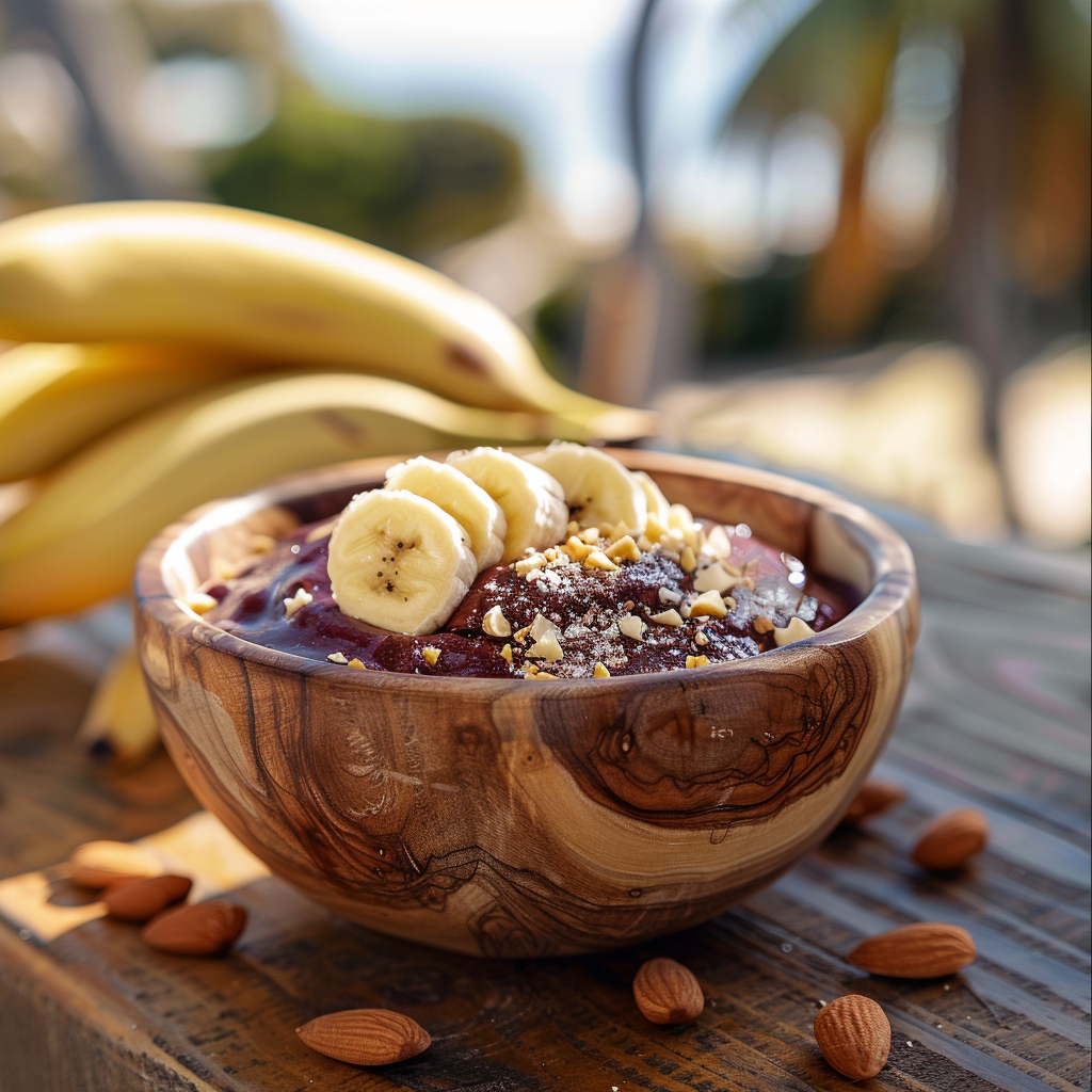 Recette d'Açaï aux Bananes et Amandes - Superfood - AI-generated
