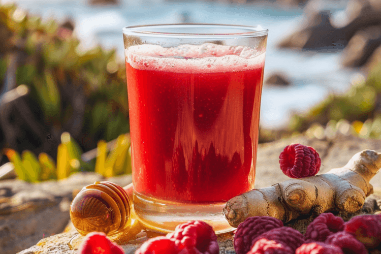 Recette du Kvas aux fruits rouges, fait maison - AI generated