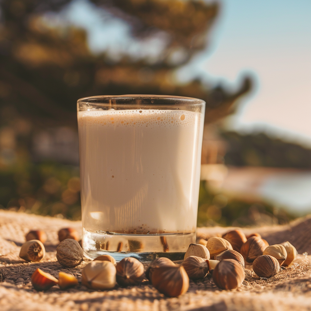 Recette de lait de noisette maison facile - préparation de base - AI generated