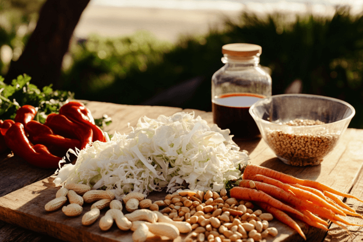 Recette de la salade de chou et de carottes à l'asiatique