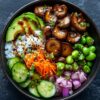 Recette de Poke Bowl Végétarien aux Champignons Shiitake - AI generated