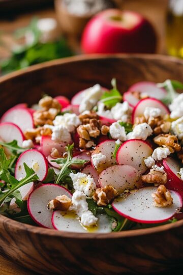 Recette de Salade de Radis, Pommes et Chèvre Frais - AI generated