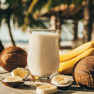Recette de smoothie noix de coco et banane - AI generated