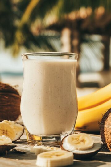 Recette de smoothie noix de coco et banane - AI generated