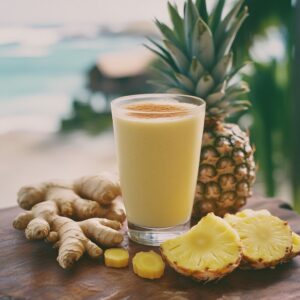 Recette de smoothie au gingembre et à l'ananas - AI generated
