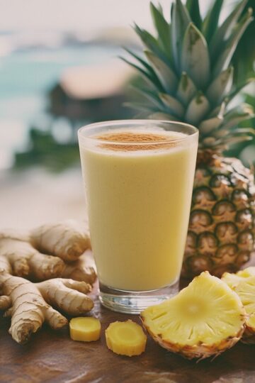 Recette de smoothie au gingembre et à l'ananas - AI generated