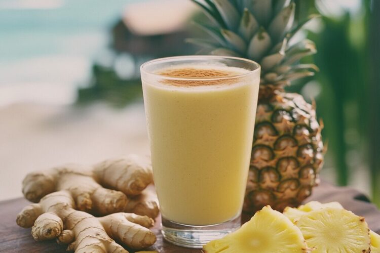 Recette de smoothie au gingembre et à l'ananas - AI generated