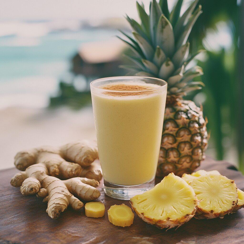Recette de smoothie au gingembre et à l'ananas - AI generated