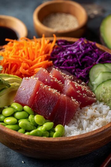 Recette de Poke Bowl au Thon épicé - AI generated