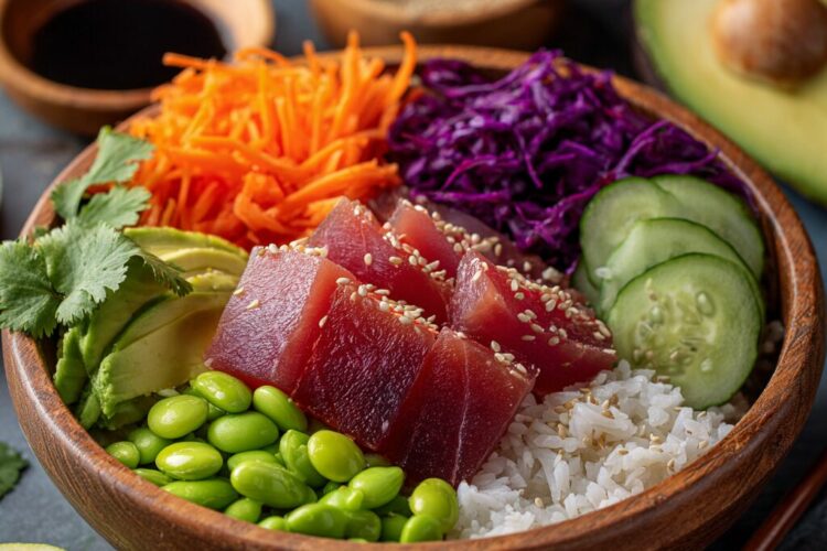 Recette de Poke Bowl au Thon épicé - AI generated